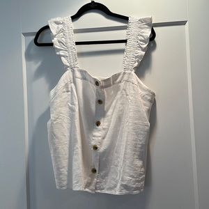 NWT J. Crew linen top with ruffled strap